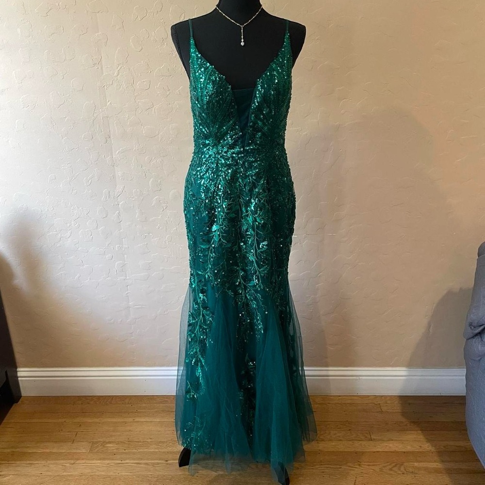 Andrea&Leo emerald green sequin mermaid dress